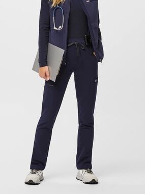 FIGS High Waisted Yola Skinny Scrub Pants in Navy Blue size Large